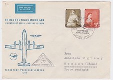 DDR Luftpost-Erstflug-Brief Berlin-Moskau 30.3.1960 Deutsche Lufthansa TURBOPROP