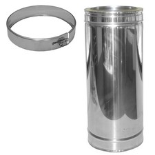 Längenelement 330mm Schornstein 180mm Edelstahl Dinak doppelwandig isoliert Ofen
