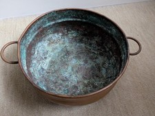 Kupfer Topf/Kessel mit 2 Henkel Durchmesser 20 cm Höhe 8 cm gebraucht