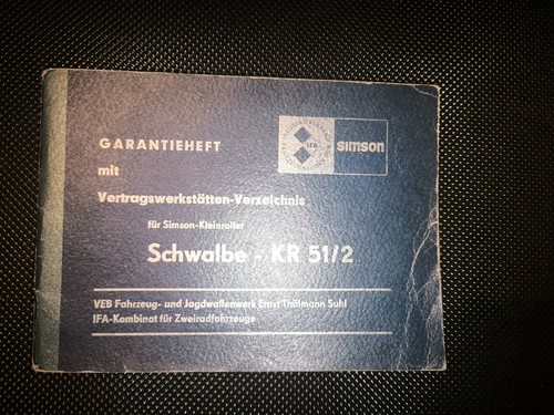 Simson garantieheft schwalbe - simson,