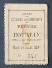 Eintrittskarte 1923 Hippodrome