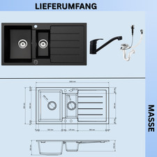 Granitspüle 100x50 +Armatur