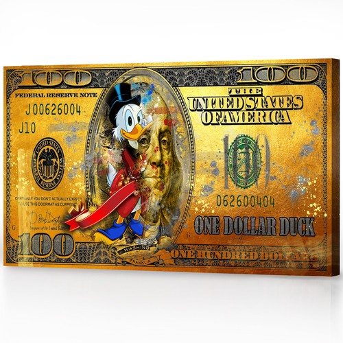 Dollar duck leinwand bilder - dollar,