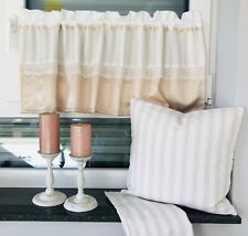 Scheibengardine Landhausstil + 2 Kissenbezüge 40x40cm Spitze Shabby Chic vintage