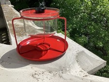 MONO Glasfondue 1975  Rot  Entwurf Herbert Seidel Vintage