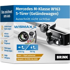 ANHÄNGERKUPPLUNG für Mercedes M-Klasse 98-05 starr BRINK +13pol ESatz ABE