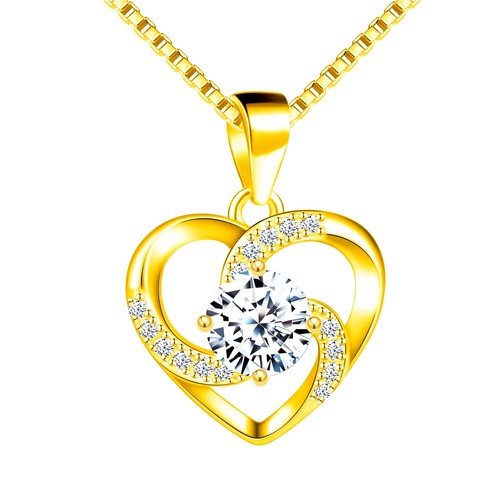 Damen halskette herz gold - damen,