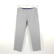 Fred Perry Hose Herren W28 L30 Grau Slim Straight Glencheck Anzughose Stoffhose