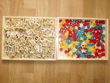 DDR Schülerarbeitsmittel:über 700 Buchstaben,Zahlen,Symbole,Farb-& Formplättchen