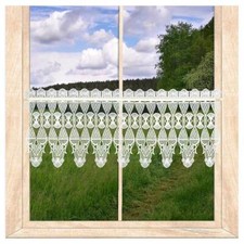 Spitzen-Scheibengardine Ally aus Plauener Spitze in weiß Kurzgardine in 2 Höhen