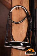 Kandare 2 in 1  anatomisch schwarz - Lack - weiß unterlegt ohne Stirnriemen