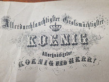 antik Briefpapier Faltblatt Allergnädigster König & Herr - Durchlaucht