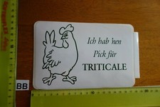 Alter Aufkleber Landwirtschaft Getreide Weizen Roggen TRITICALE Huhn grün