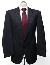 Burberrys Herren Sakko Jackett 50 blau dunkelblau gestreift einreihig 2-Knopf