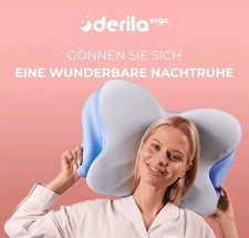 Derila Ergo Kopfkissen, Memory Foam, Nackenstützkissen + Derila 2 x Kissenbezug