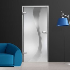 Glastür Ganzglastür EL291 ESG 8 mm DIN 12150 Dekor Siebdruck + Geschenk