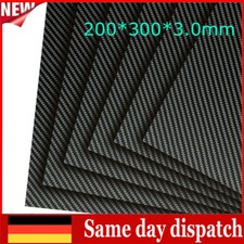 3K Carbon Platte 3mm / CFK Kohlefaser / Köper Voll Carbon / Schwarz