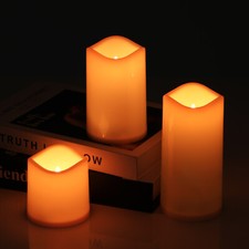 3er Set Led Kerzen 12 Farben Farbwechsel Timer mit Fernbedienung Außen Garten