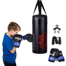 10KG Boxsack-Set mit 8oz Boxhandschuhen Punchingsack für Kinder Punching Bag