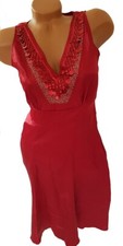 Satin Kleid Cocktailkleid Abendkleid rot Größe 36 NEU 928704