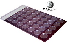 Münztableau + 35 Stk Münzkapseln 32,5mm für 10 Euro, 20 Euro, 10 DM Münzen NEU!