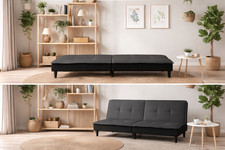 Schlafsofa 2 Sitzer Grau Sofa