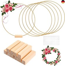 NAEBRO 6 Stück Metallringe mit 30cm Gold Metallring zum Basteln, Metall Deko 