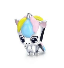 Charm Perle Bead 925 Silber Einhorn Pony Pferd - Anhänger für Pandora Armband