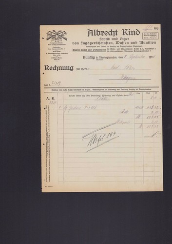 Hunstig rechnung 1920 - hunstig,,