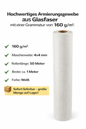 Armierungsgewebe 160g 4x4 - 160g/m²,