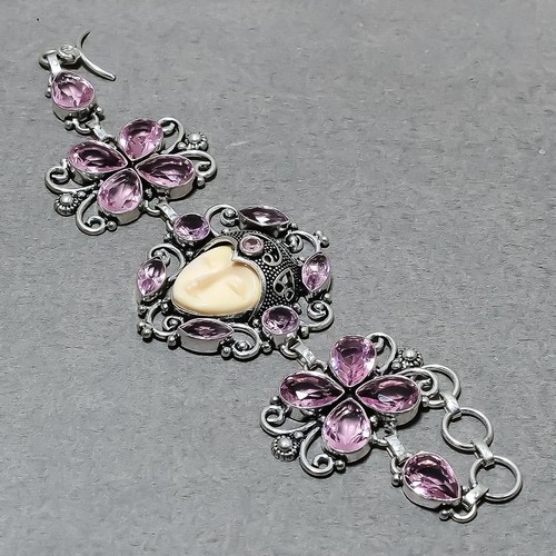 Knochen kamee stein rosa - knochen,
