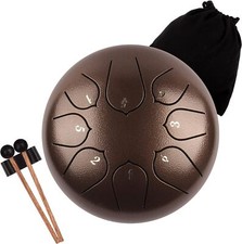 Stahlzungentrommel Zungentrommel C-Dur 8 Noten Handtrommel Braun