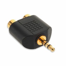 Audio Y-Adapter Klinkenstecker 3,5 mm  auf 2 x Cinch-Buchsen Vergoldete Kontakte