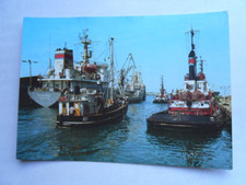 AK Wismar Ostsee Hafen DSR Schiff SCHKOPAU Fischkutter Schlepper Kran 1989