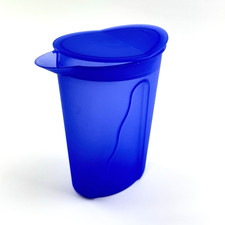 Tupperware Junge Welle Kanne J14 | Blau | 1L Kunststoffkanne | Deckel Saftkanne