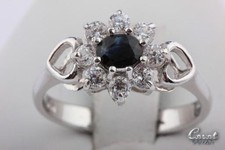 Saphir Ring 925 er Sterlingsilber Gr 56 Saphir Kristall -