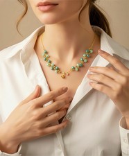 Gold Rose Halskette Blau