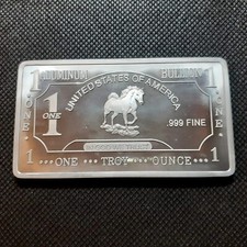 1 Troy oz Aluminium Bullion Barren "Mustang, Pferd"  Horse USA Amerika