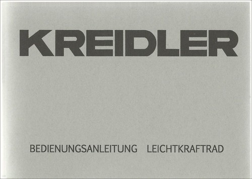 Bedienungsanleitung kreidler - bedienungsanleitung,