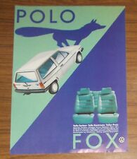 Seltene Werbung Volkswagen VW POLO FOX - Tolle Farben - Tolle Kontraste 1985