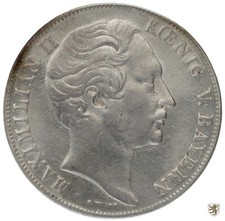 BAYERN, 2 Gulden 1848, Maximilian II., AKS 150, schön