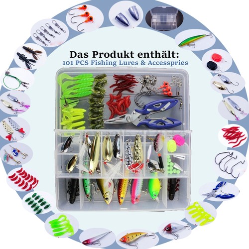 Gummifisch set mit box barsch - gummifisch,