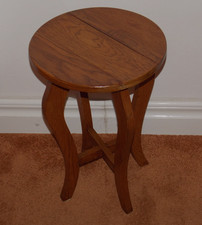 antikes Beistell Blumen Tisch Tischchen Holz H44,5 Dm 30