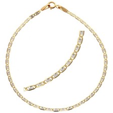 Armkette echt Gold 375 (9 kt)  bicolor mit Diamantschliff 19 cm lang 