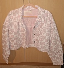 Rosa Weiße Jeansjacke Größe
