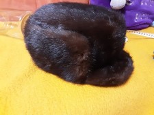 Nerzkappe Pelzmütze Nerz Echtpelz dunkelbraun 54 cm