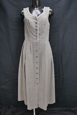 Leichtes Landhauskleid Isola Schurwolle-Mischung lang grau Vintage Gr.38