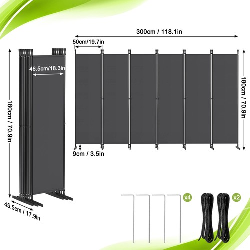 Faltbarer paravent 5 6tlg - faltbarer,