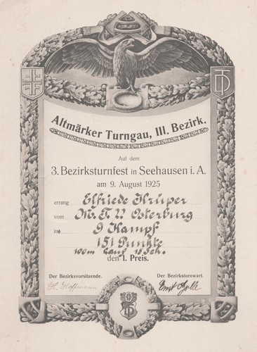 Urkunde deutsche turnerschaft - urkunde,
