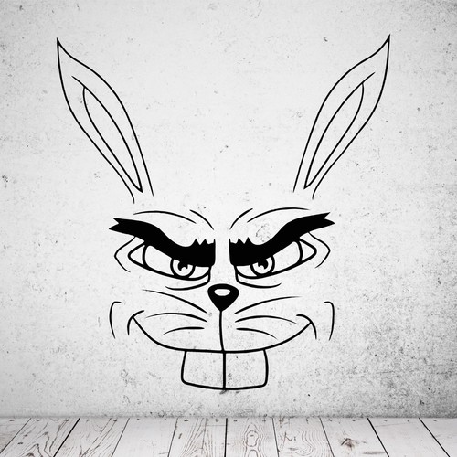 Wandtattoo hase gemein - wandtattoo,
